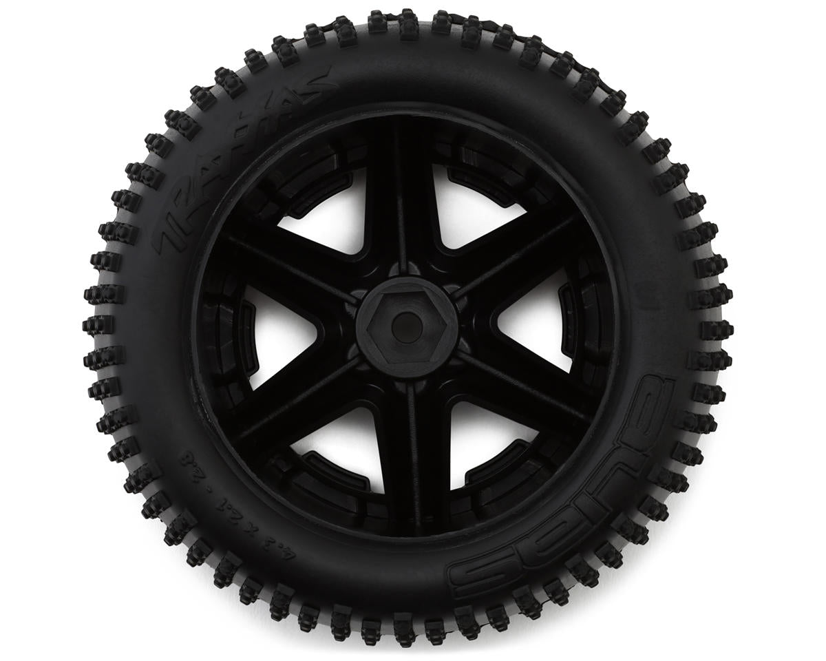 Traxxas Alias 2.8" Rear Tires w/RXT Wheels (Black Chrome) (2) w/12mm Hex