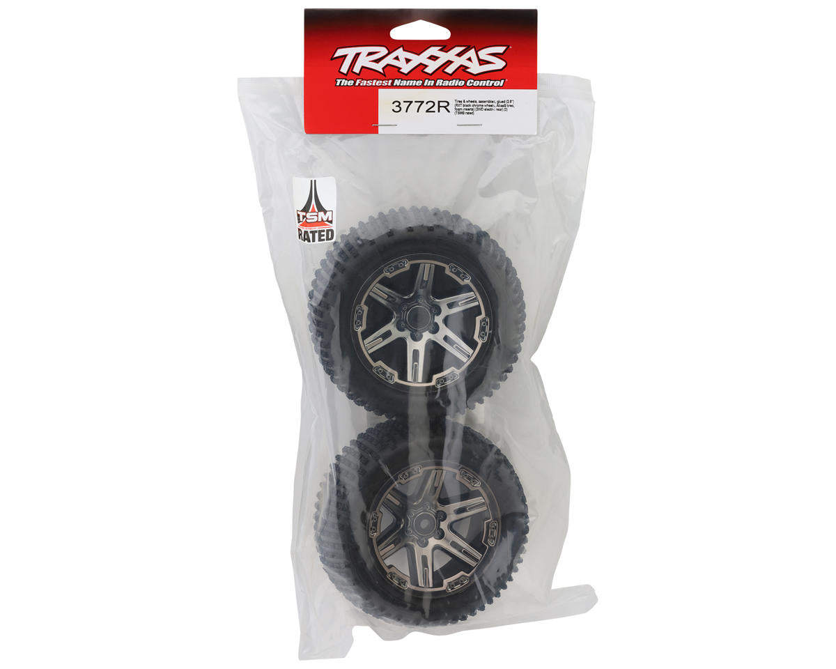 Traxxas Alias 2.8" Rear Tires w/RXT Wheels (Black Chrome) (2) w/12mm Hex