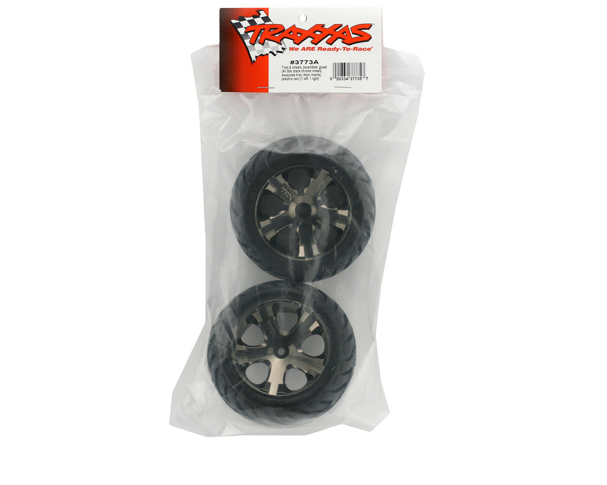 Traxxas Anaconda Rear Tires w/ All-Star Wheels Black Chrome (2pcs)