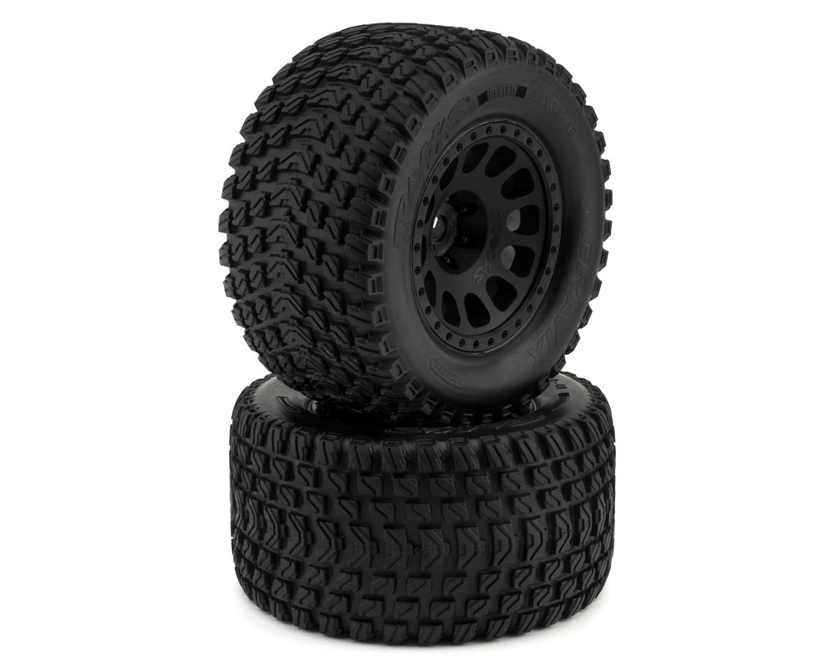 Traxxas XRT Gravix Belted Pre-Mounted Tires Black (2pcs) w/24mm Hex