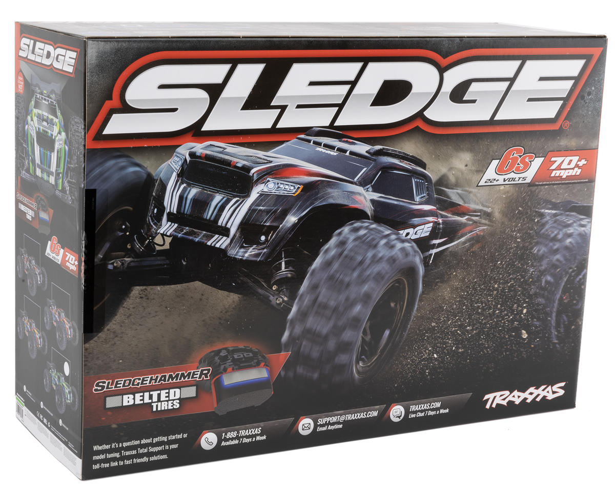 Traxxas Sledge 6S RTR 1/8 4WD Brushless Monster Truggy Blue με Belted Sledgehammer Tires