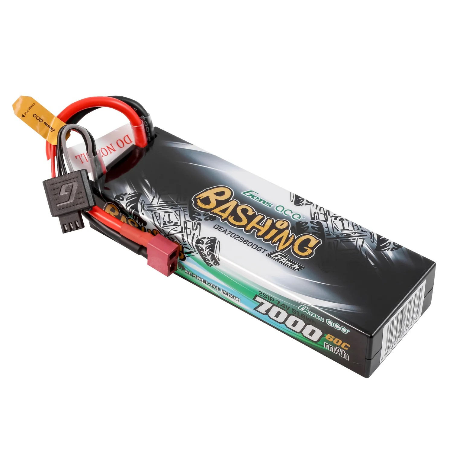 Gens Ace G-Tech 7000mAh 7.4V 60C 2S HardCase LiPo Battery με T-Plug (Bashing Series)