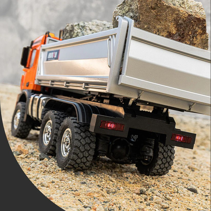 HUINA 1598 1/14 RC Dump Truck 6x6 11CH 2.4GHz – Τηλεκατευθυνόμενο Φορτηγό Ανατροπής Orange