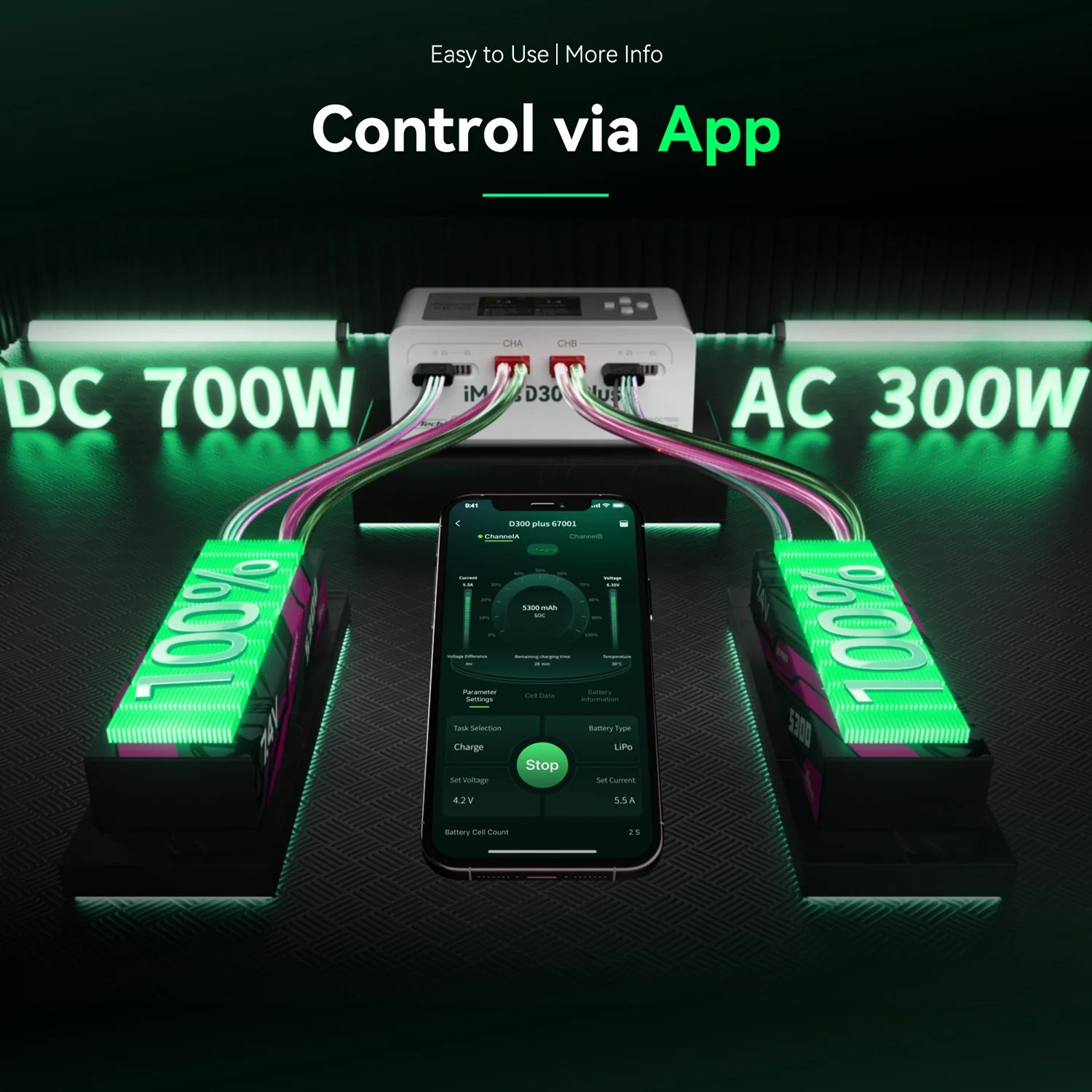 Gens ace iMars D300 Plus Smart Charger Dual Channel | G-Tech | Bluetooth | Racerc