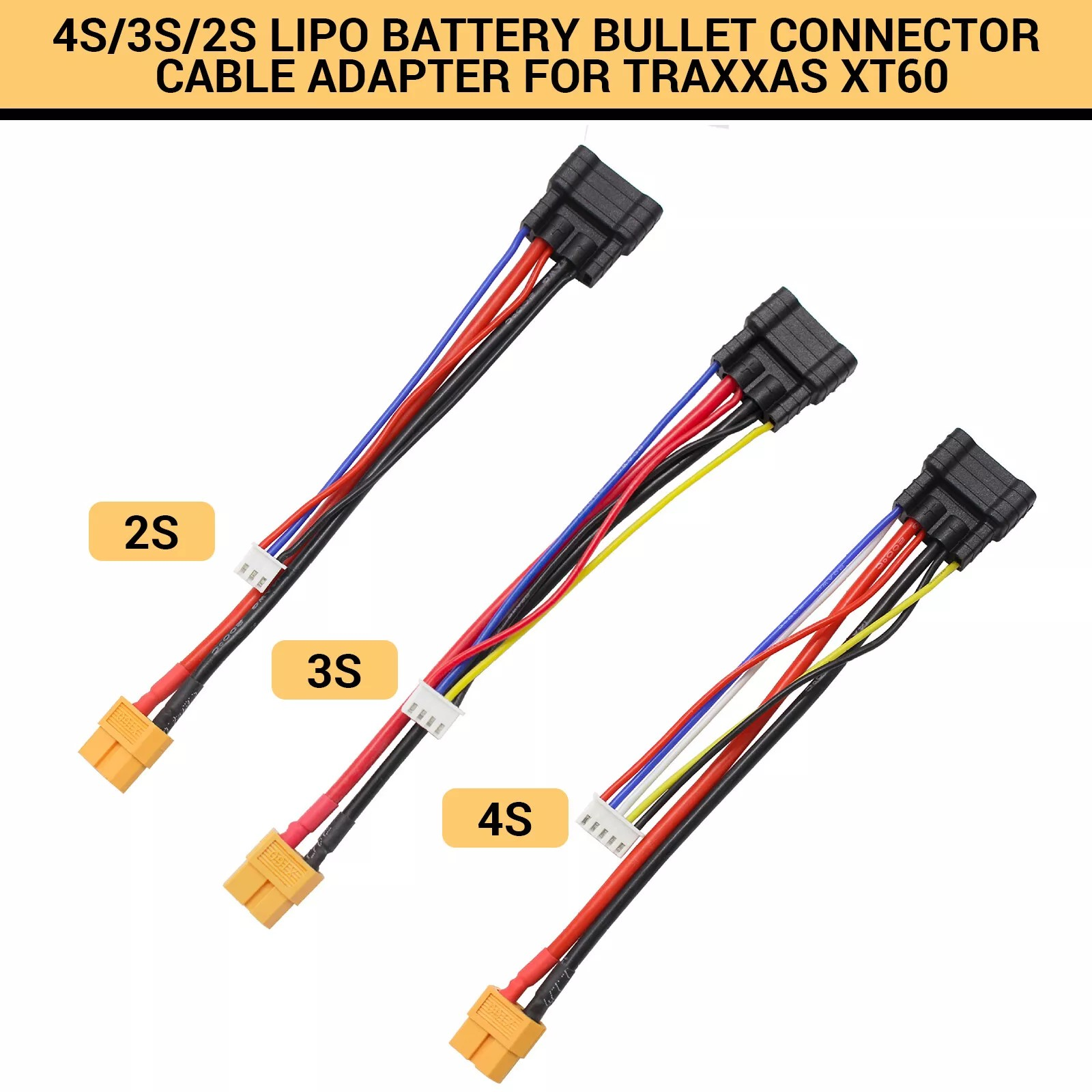 ProtonRC 2S / 3S / 4S LiPo Battery Traxxas Adapter to XT60 – Καλώδιο Φόρτισης RC