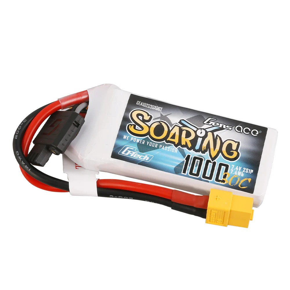 Gens Ace G-Tech Soaring 1000mAh 7.4V 30C 2S LiPo Battery XT60