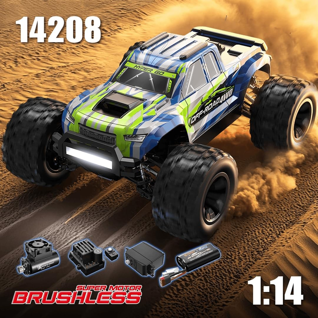 MJX Hyper GO 14208 1/14 Brushless Monster Truck 4WD RTR με Μπαταρία & Φορτιστή