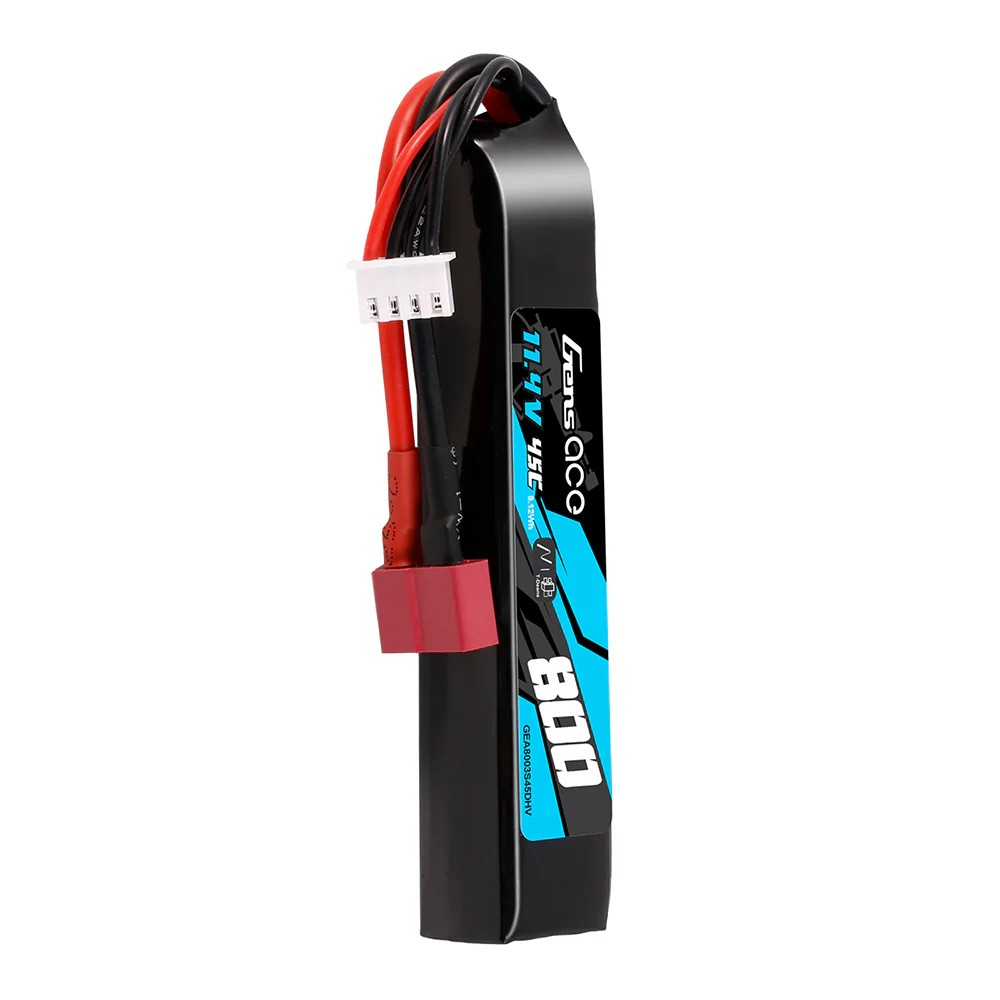 Gens Ace 800mAh 11.4V 45C 3S LiHV LiPo Battery Deans (T)
