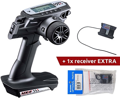 Sanwa MX-6 FH-E Radio System Dual Receiver Set 3-Channel 2.4GHz με 2x RX-391W Δέκτες