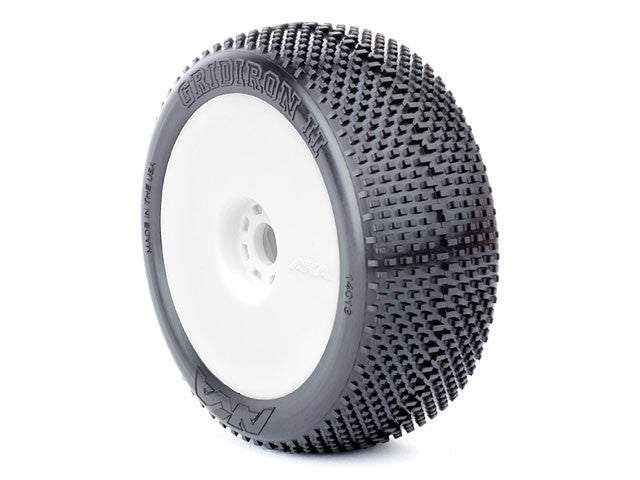 1:8 BUGGY GRIDIRON II SUPER SOFT EVO WHEEL PRE-MOUNTED WHITE - RACERC