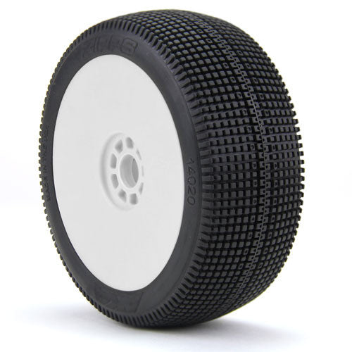 1:8 BUGGY ZIPPS SOFT EVO WHEEL PRE-MOUNTED WHITE - RACERC