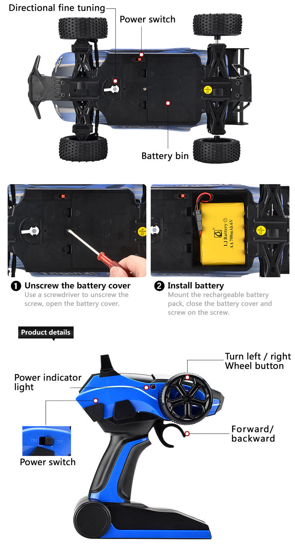 X - Knight 1 : 18 Scale 2.4GHz 4CH 4 Wheel-drive Extreme Car RTR - RACERC