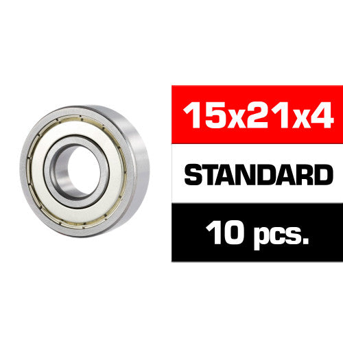 15x21x4mm "HS" METAL SHIELDED BEARING SET (10pcs) - RACERC