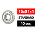 15x21x4mm "HS" METAL SHIELDED BEARING SET (10pcs) - RACERC