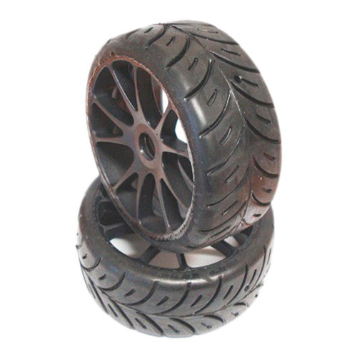1/8 GT COMPETITION SOFT PRE-MOUNTED ON MULTI SPOKE BLACK WHEEL (2 pcs) - RACERC