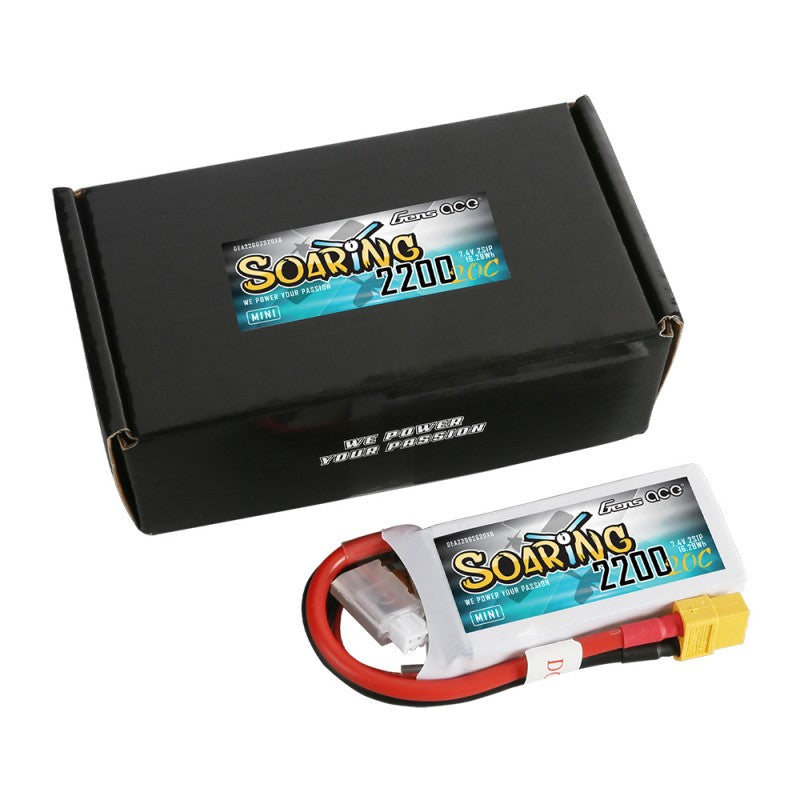 Gens ace Soaring Mini 2200mAh 7.4V 20C 2S LiPo Battery Pack με XT60 Plug