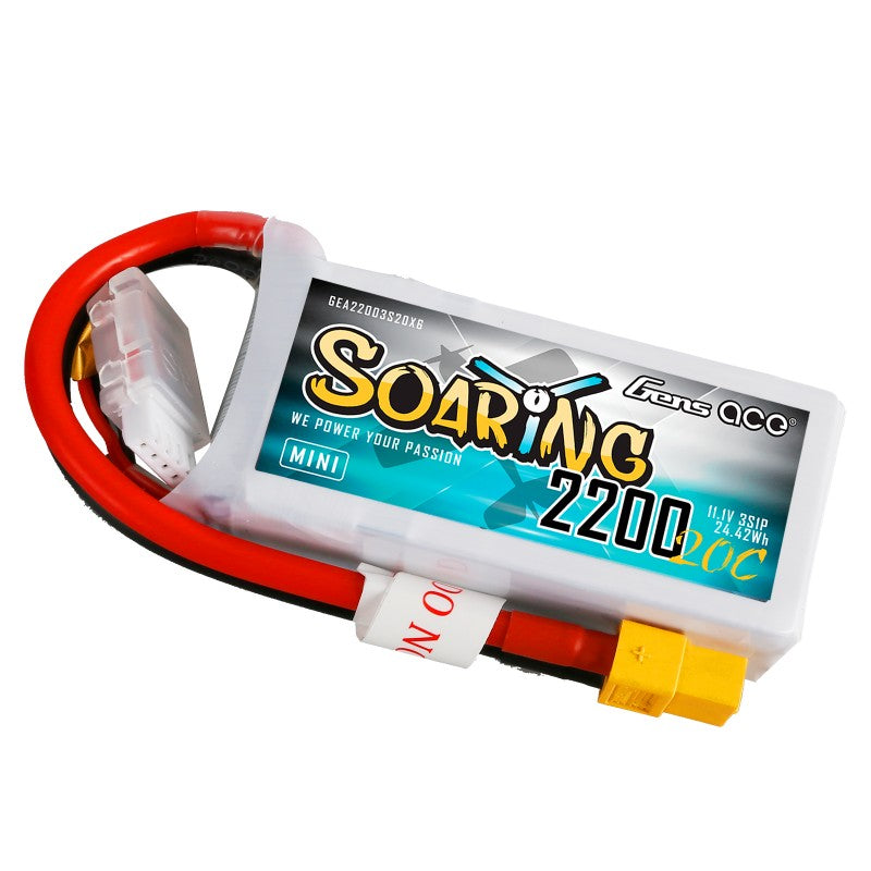 Gens ace Soaring Mini 2200mAh 11.1V 20C 3S LiPo XT60 | Racerc