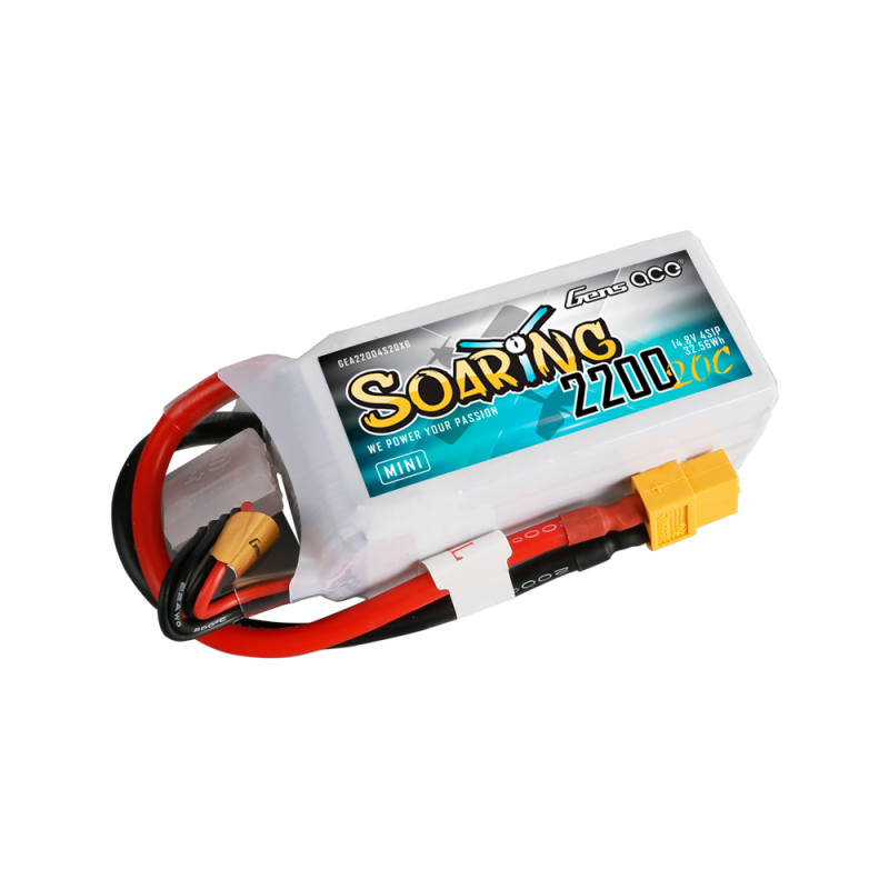 Gens Ace Soaring Mini 2200mAh 14.8V 20C 4S LiPo Battery XT60