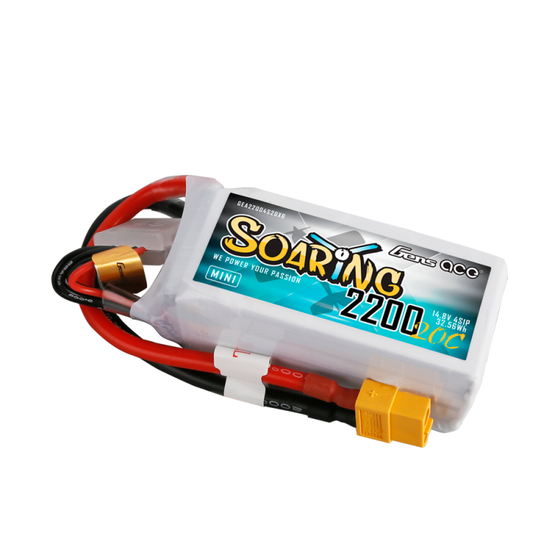 Gens Ace Soaring Mini 2200mAh 14.8V 20C 4S LiPo Battery XT60