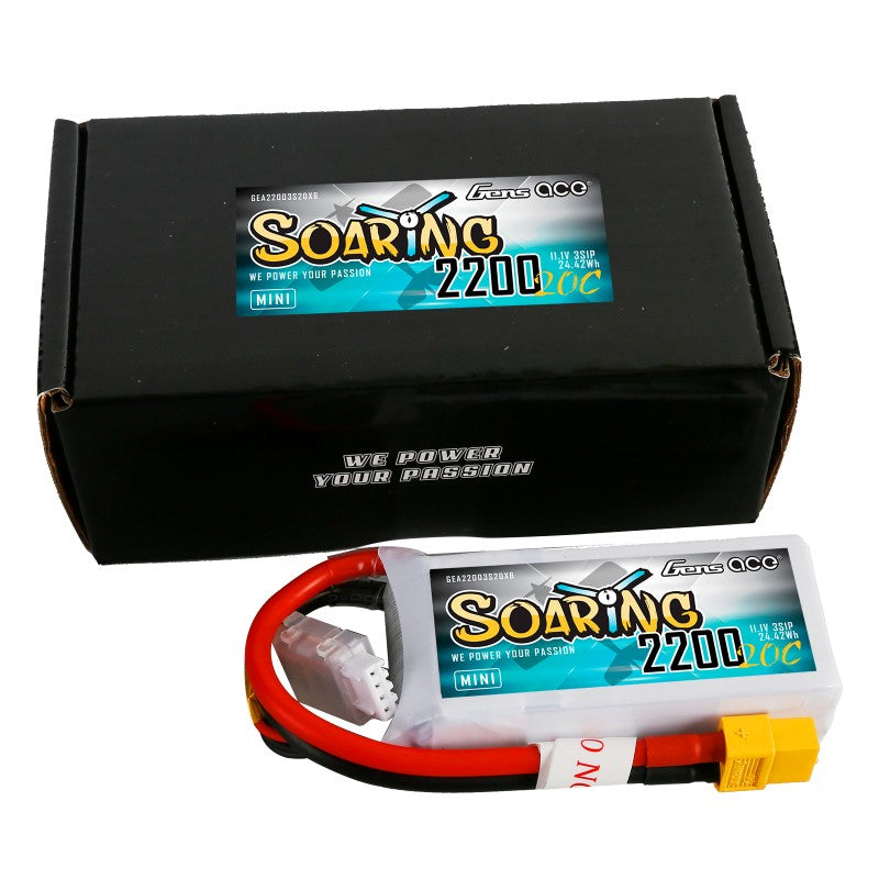 Gens ace Soaring Mini 2200mAh 11.1V 20C 3S LiPo XT60 | Racerc