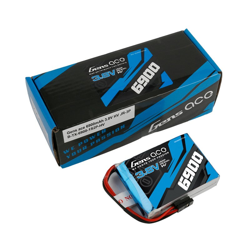 Gens ace 6900mAh 3.8V 1S2P Lipo Battery Pack for transmitters