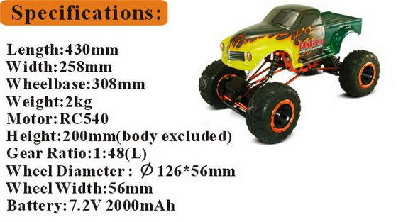 Pangolin 1:10 Scale 2.4GHz Electric Powered Off-Road Rock Crawler RTR - RACERC