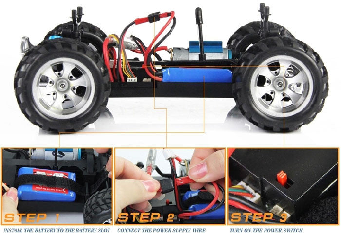 Wltoys A979 1/18 Scale Realistic 4WD 2.4GHz RC Truck Racing 50KMH High Speed Car Model - RACERC