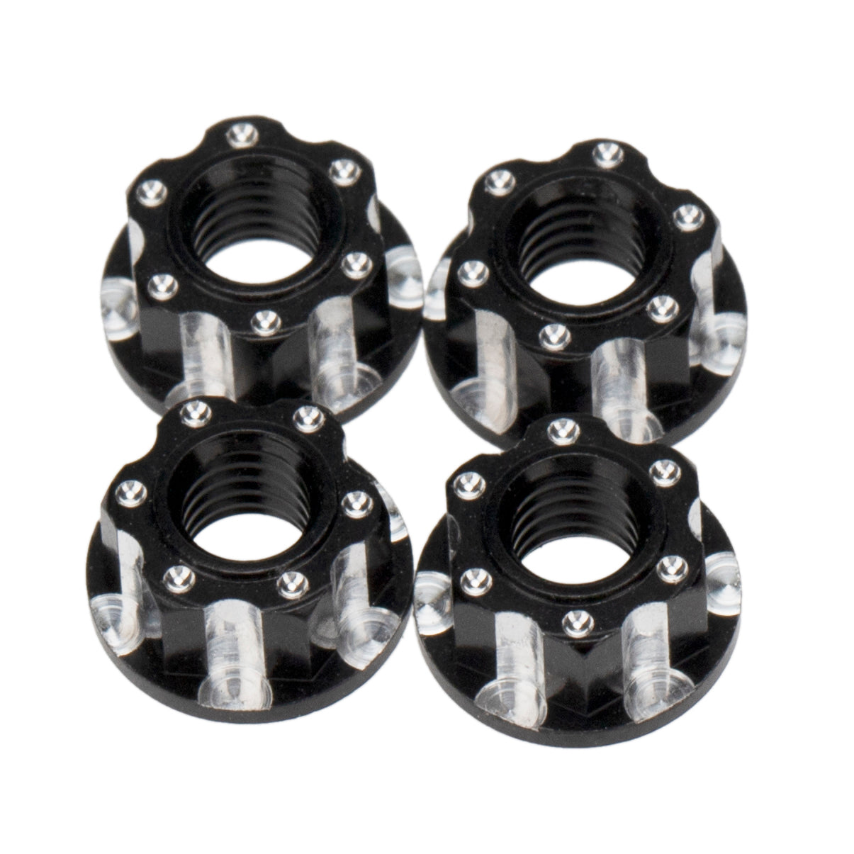 ProtonRC 4pcs/set Self-locking Nuts M4 Carved Hexagonal Flange Nuts for 1/10 RC Car
