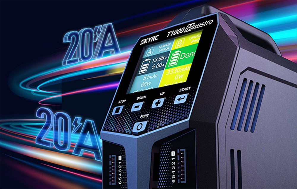SkyRC T1000 Maestro AC/DC Duo Charger 450W / 1000W 20A Διπλός Φορτιστής
