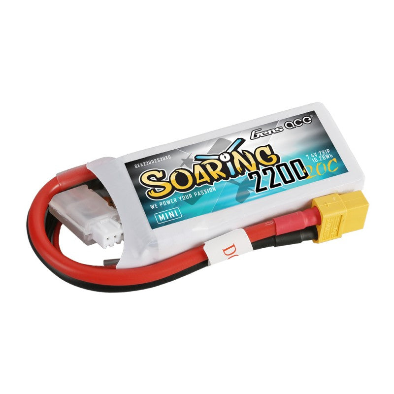 Gens ace Soaring Mini 2200mAh 7.4V 20C 2S LiPo Battery Pack με XT60 Plug
