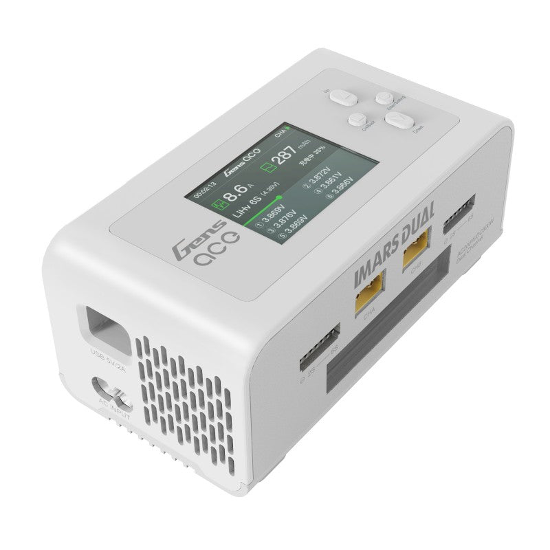 NEW GensAce Imars Dual Channel AC200W/DC300Wx2 Smart Balance RC Charger
