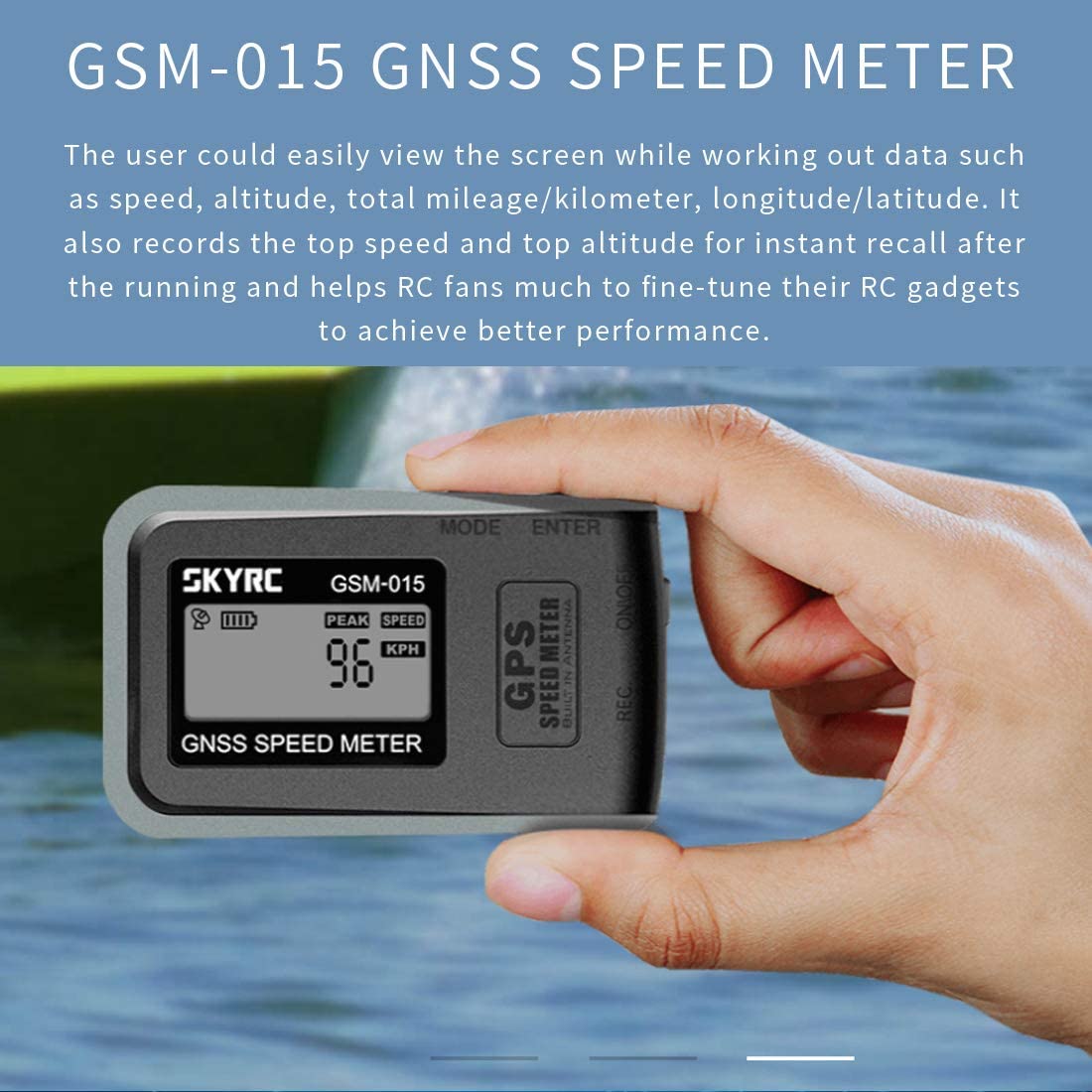 SkyRC GSM-015 GNSS GPS Speed Meter – Μετρητής Ταχύτητας & Υψομέτρου για RC