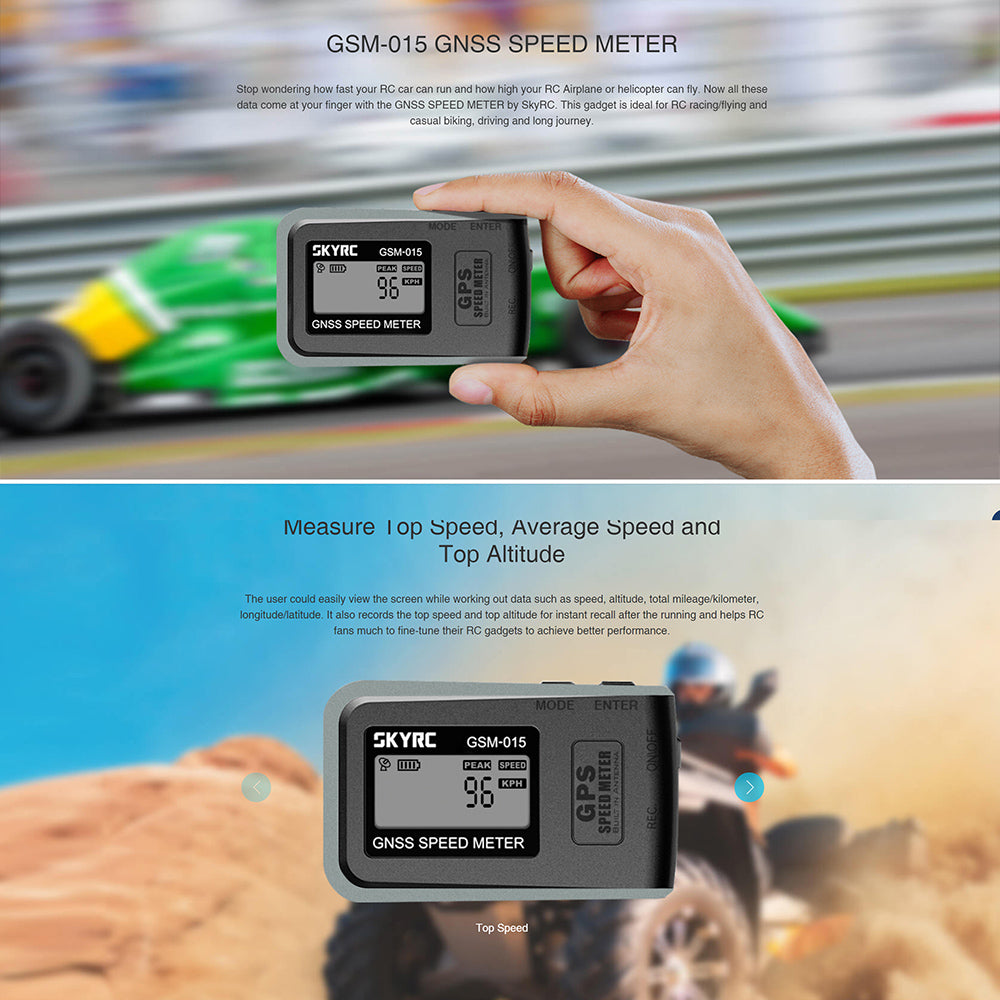 SkyRC GSM-015 GNSS GPS Speed Meter – Μετρητής Ταχύτητας & Υψομέτρου για RC
