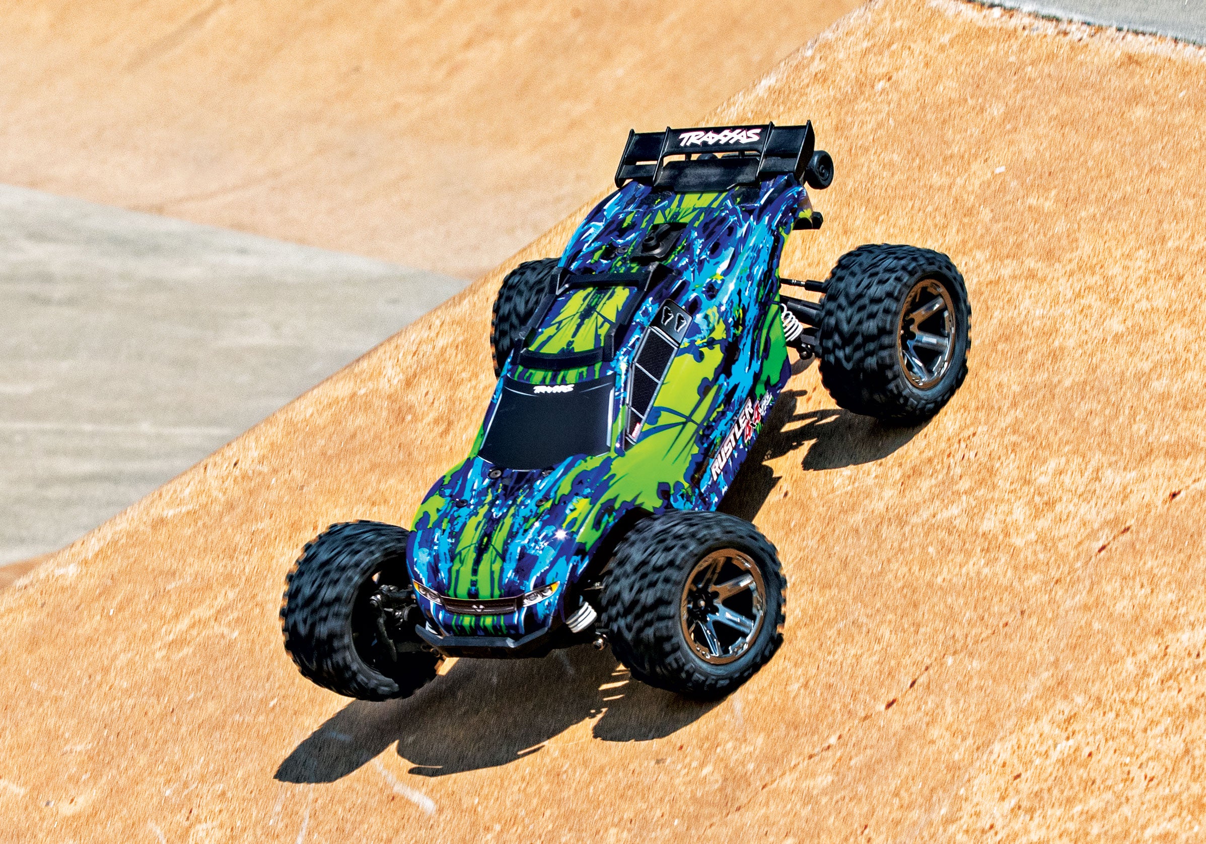 Traxxas Rustler 4X4 VXL Brushless RTR 1/10 4WD Stadium Truck (Green) w/TQi 2.4GHz Radio & TSM - RACERC