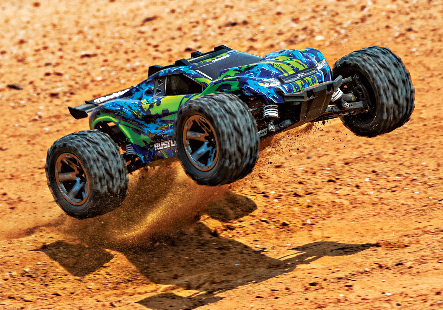Traxxas Rustler 4X4 VXL Brushless RTR 1/10 4WD Stadium Truck (Green) w/TQi 2.4GHz Radio & TSM - RACERC