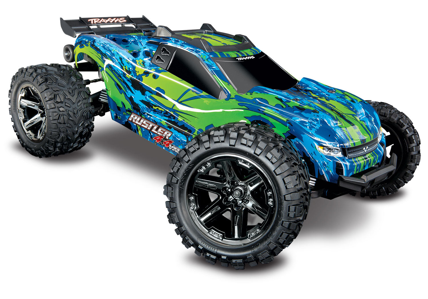 Traxxas Rustler 4X4 VXL Brushless RTR 1/10 4WD Stadium Truck (Green) w/TQi 2.4GHz Radio & TSM - RACERC