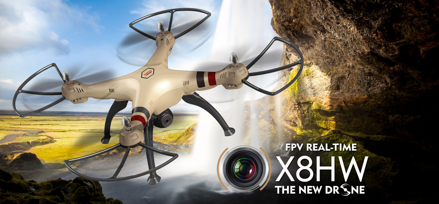 Syma X8HW WIFI FPV With 1MP HD Camera 2.4G 4CH 6Axis Altitude Hold RC Quadcopter RTF - RACERC