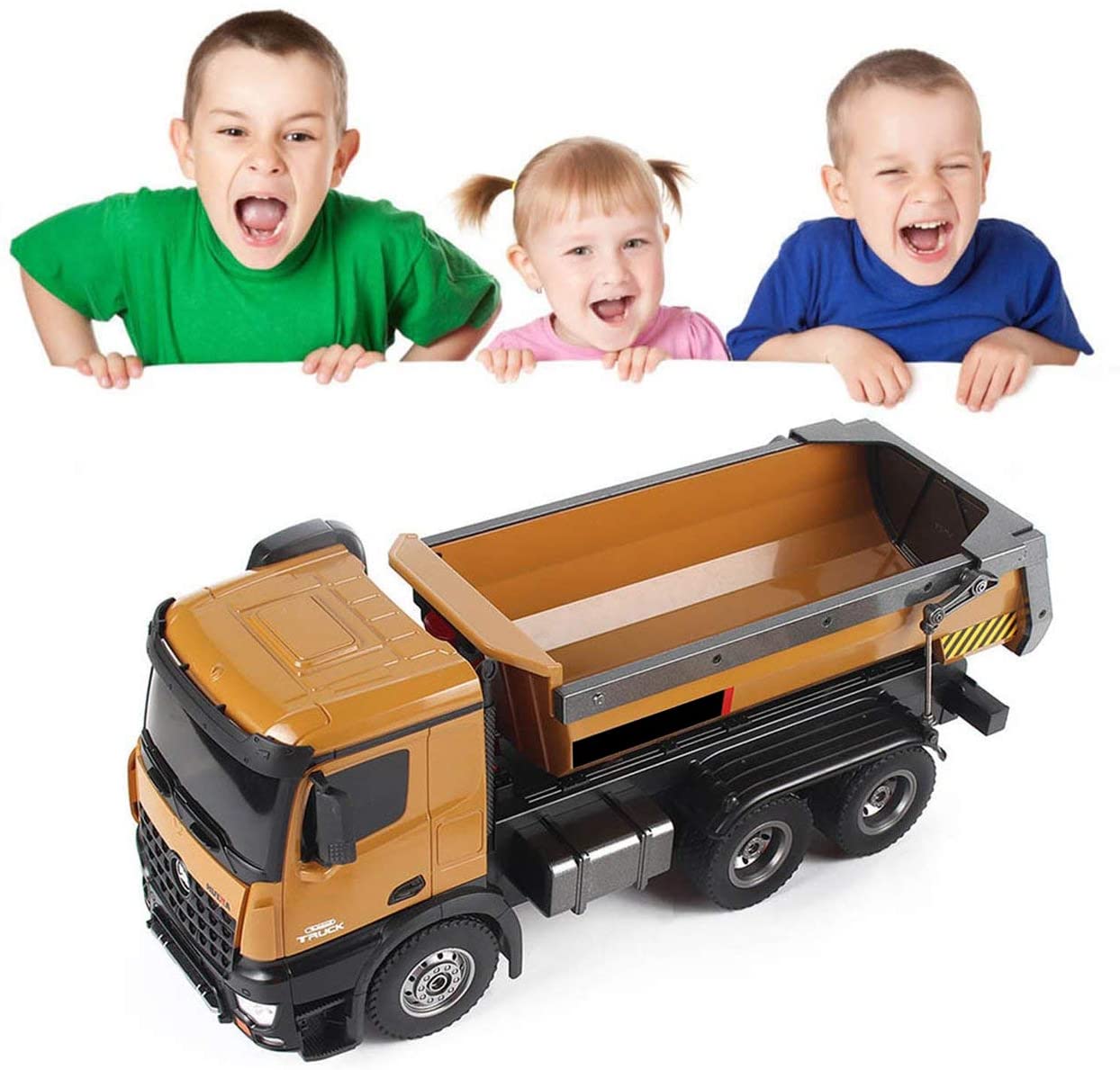 Huina 1573 RTR 2.4GHz 10 Channel 1:14 Remote Control RC Truck Dump Self-discharging Metal Auto