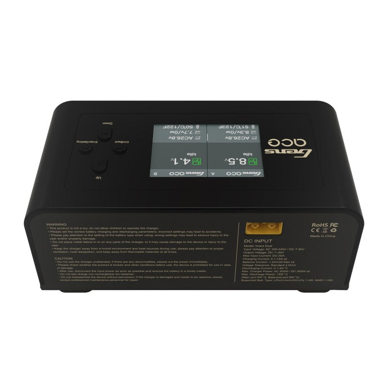 NEW GensAce Imars Dual Channel AC200W/DC300Wx2 Smart Balance RC Charger