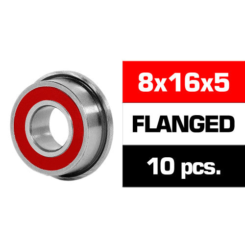 8X16X5MM FLANGED "HS" RUBBER SEALED BEARING SET (10PCS)