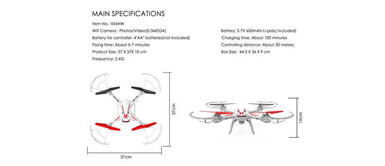 Syma X54HW FPV With 720P HD Camera 2.4G 4CH 6Axis Altitude Hold RC Quadcopter - RACERC