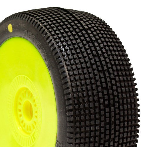 ADDICTIVE BUGGY P2 (SOFT) PRE-MOUNTED YELLOW (2pcs.) - RACERC