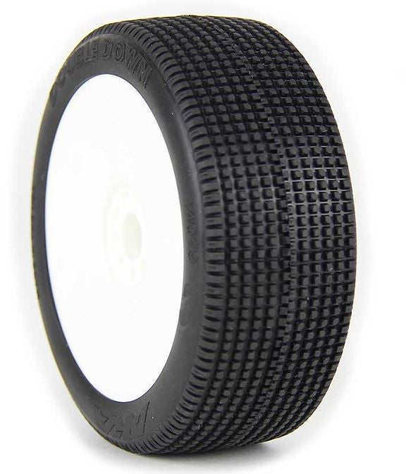AKA Double Down 1/8 Buggy Pre-Mounted Tires (2) (Soft - Long Wear) - RACERC