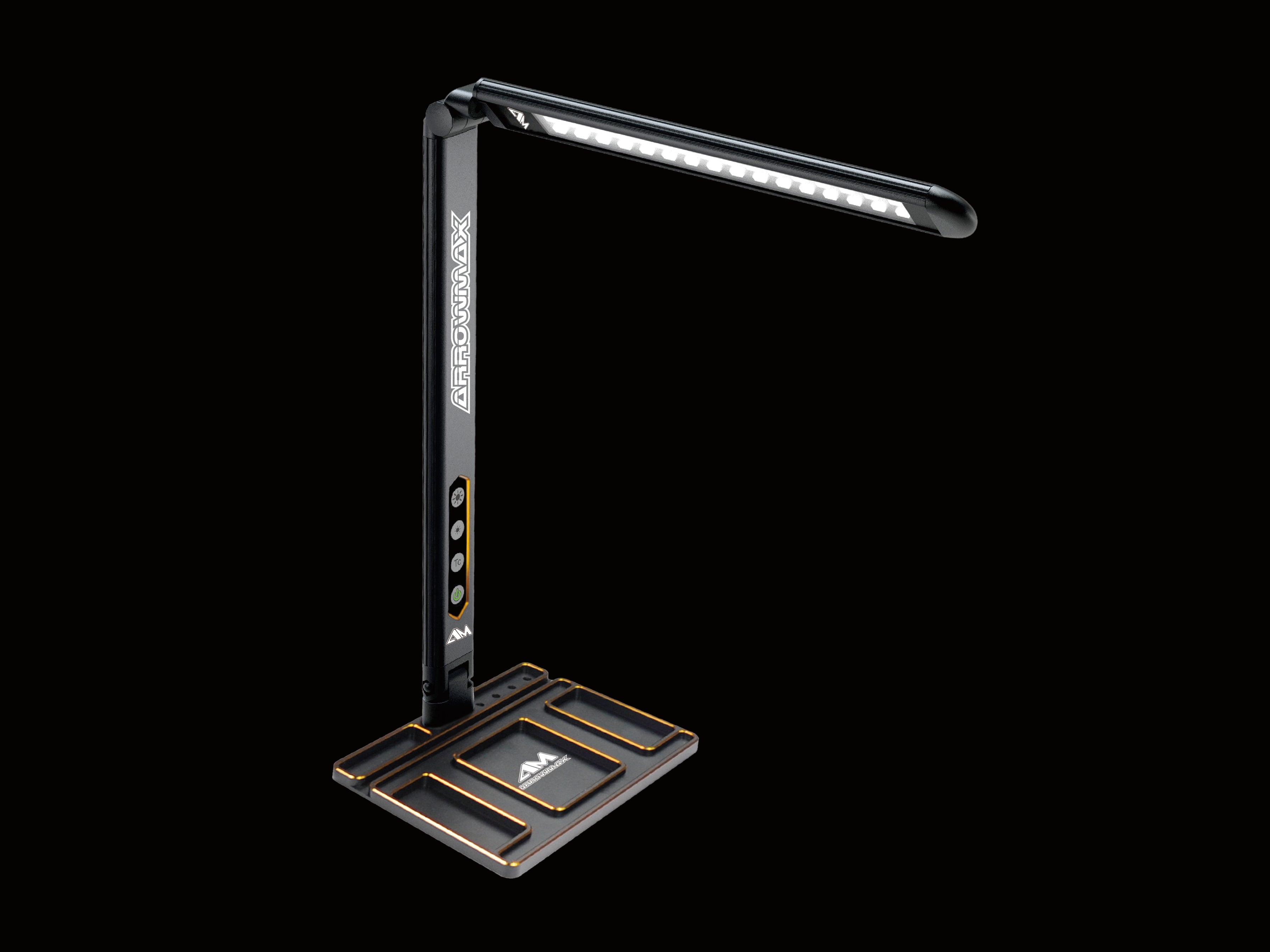 Arrowmax Alu Tray with LED Pit Lamp for Set-Up System Black Golden - RACERC