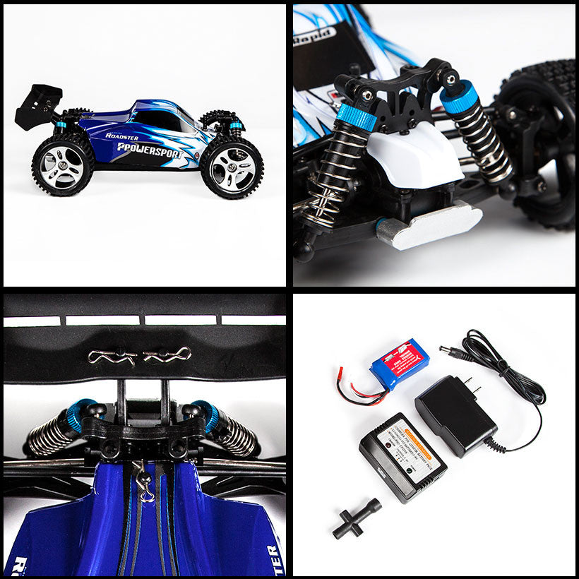 Wltoys A959 Vortex 1/18 2.4G 4WD Electric RC Car Off-Road Independent Suspension Buggy RTR - RACERC