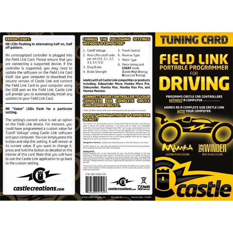 Castle QUICK FIELD PROGRAMMER, CAR VERSION