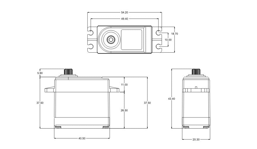 SRT DL3017 LV Digital Servo - 17kg/0.15 Sec @6v - RACERC