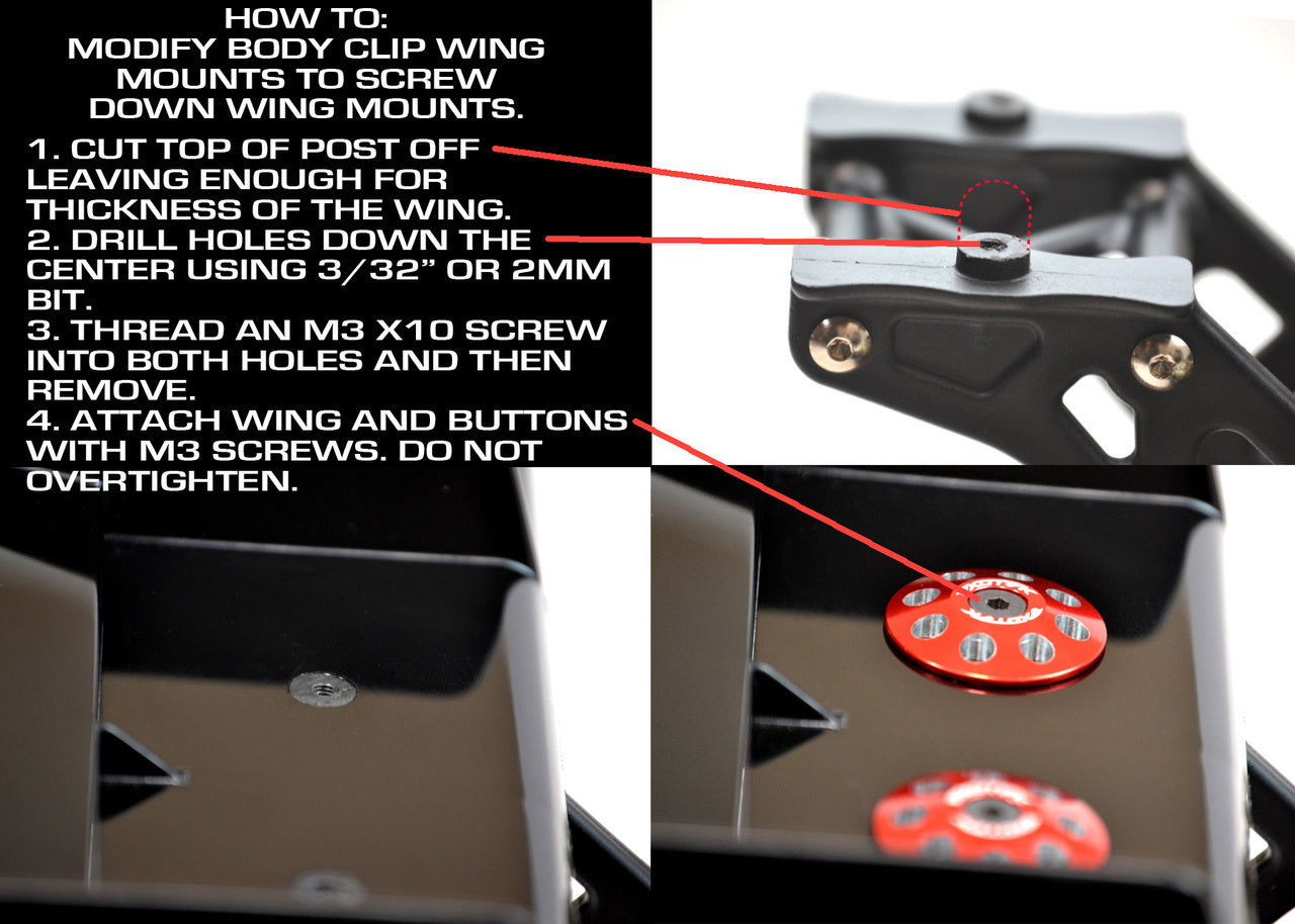 EXOTEK 1/8 XL WING BUTTONS, TITANIUM (2) - RACERC