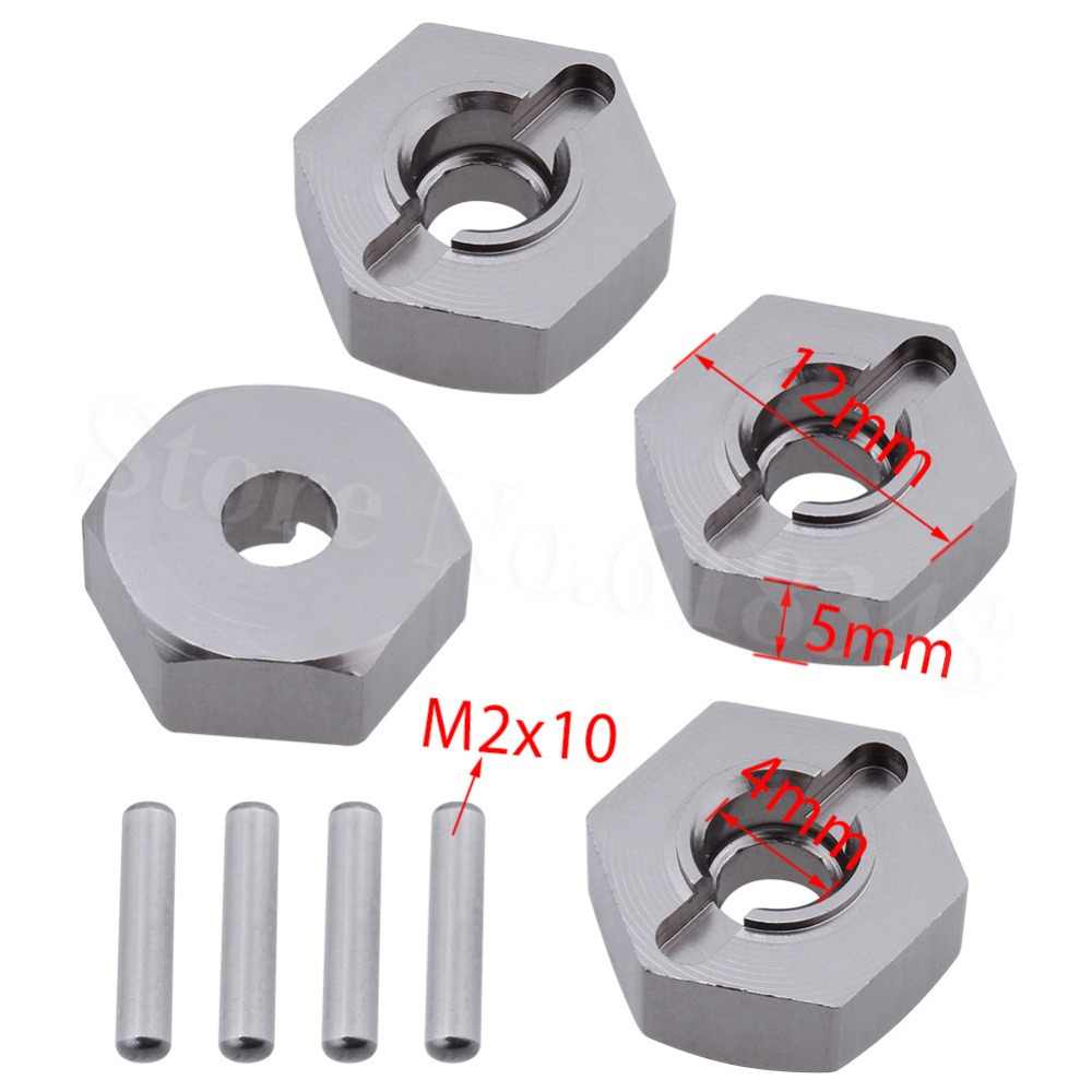 4Pcs 12mm Wheel Hex Hub Mount and Pins for HSP 1:10 RC Car Nitro Truck Truggy