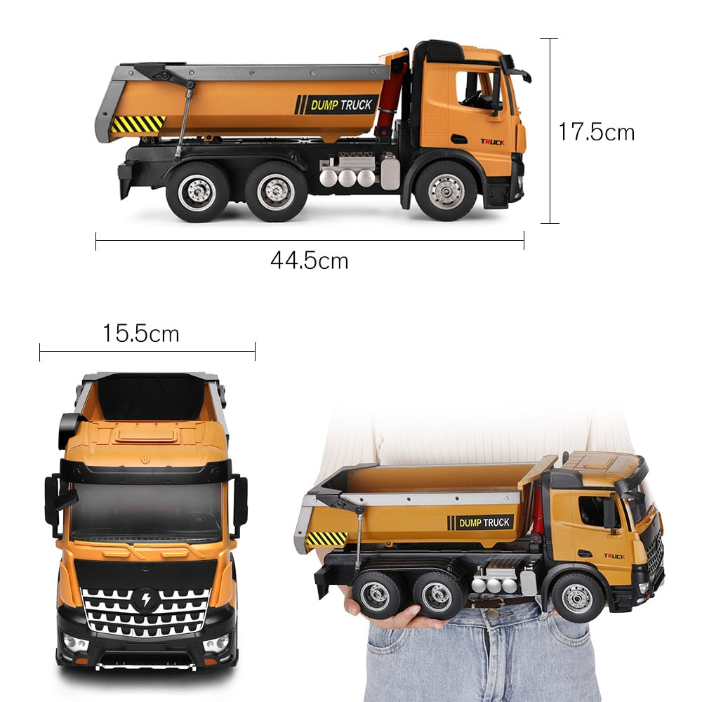 Wltoys 14600 2.4Ghz 1/14 Scale RC Dump Truck RC Construction Vehicle Toy with LED Lights and Simulation Sound